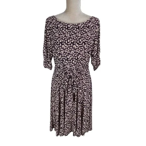 Jessica Howard | Dresses | Jessica Howard Jersey Purple Floral Mini Fit  Flare Dress Women Size 6 34 Slv | Poshmark